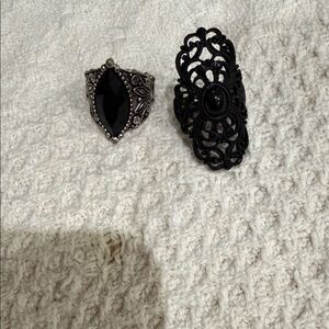 Elegant Black Statement Rings